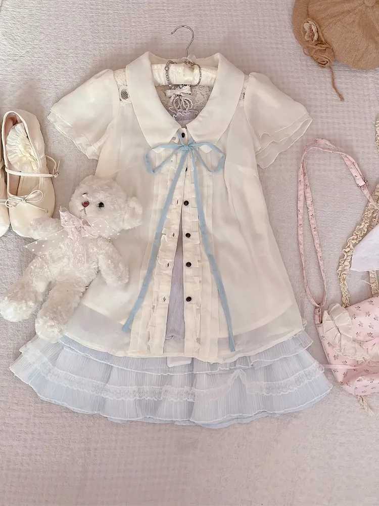 Retro Ruffled Shirt Cake Skirt Three-piece Set - Image 3
