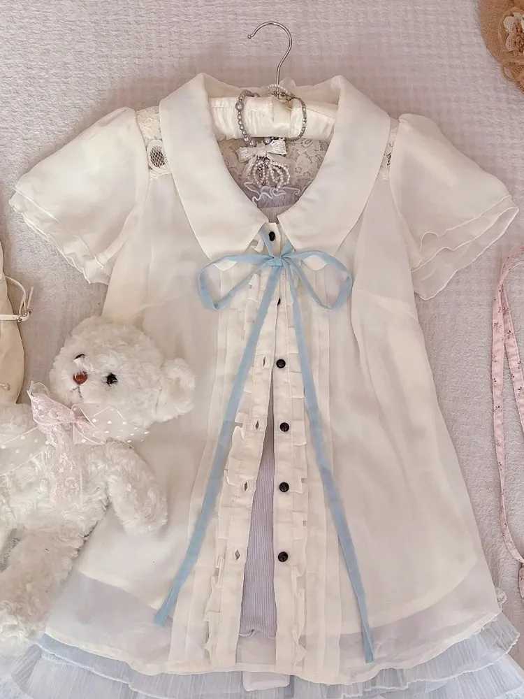 Retro Ruffled Shirt Cake Skirt Three-piece Set - Image 4