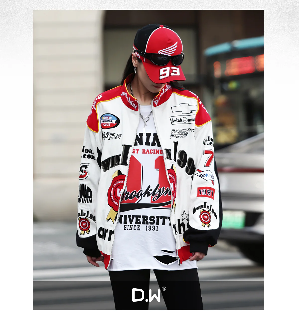 Retro Street Embroidery Racing Jacket - Image 4