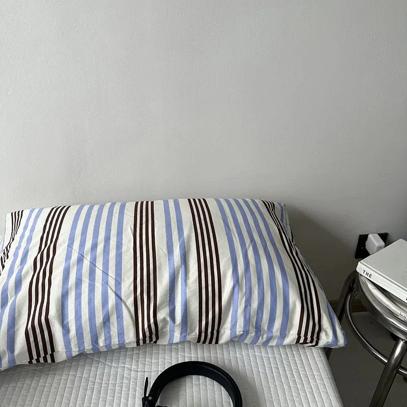 Retro Striped Cotton Pillowcase - Image 9