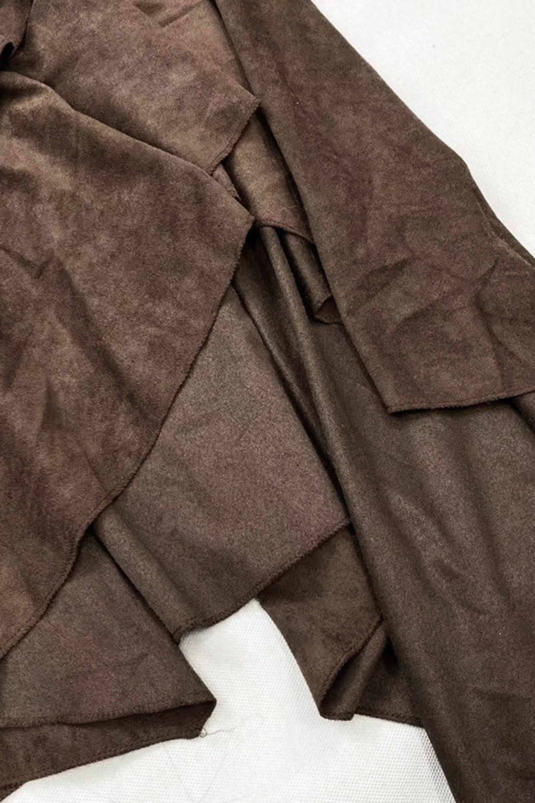 Retro Suede Asymmetrical Skirt - Image 6