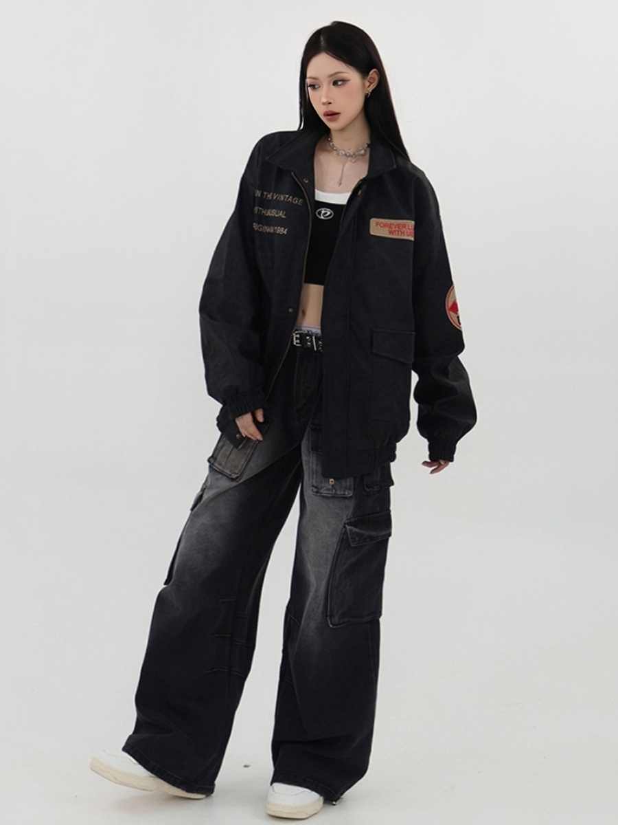 Retro Uniform Brown Leather Jacket - Image 3