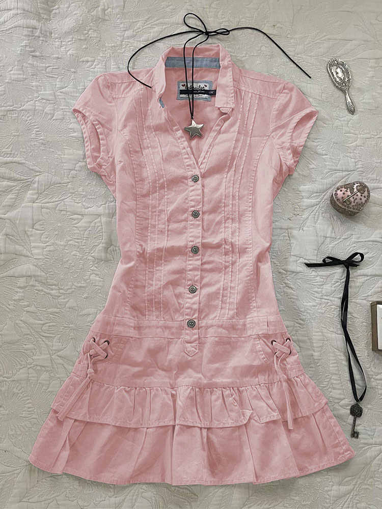 Retro Waisted Shirt Dress - Image 2