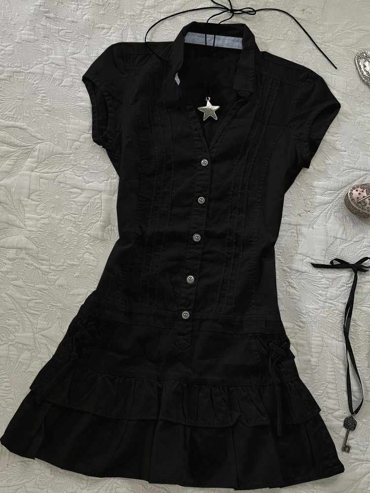 Retro Waisted Shirt Dress - Image 3