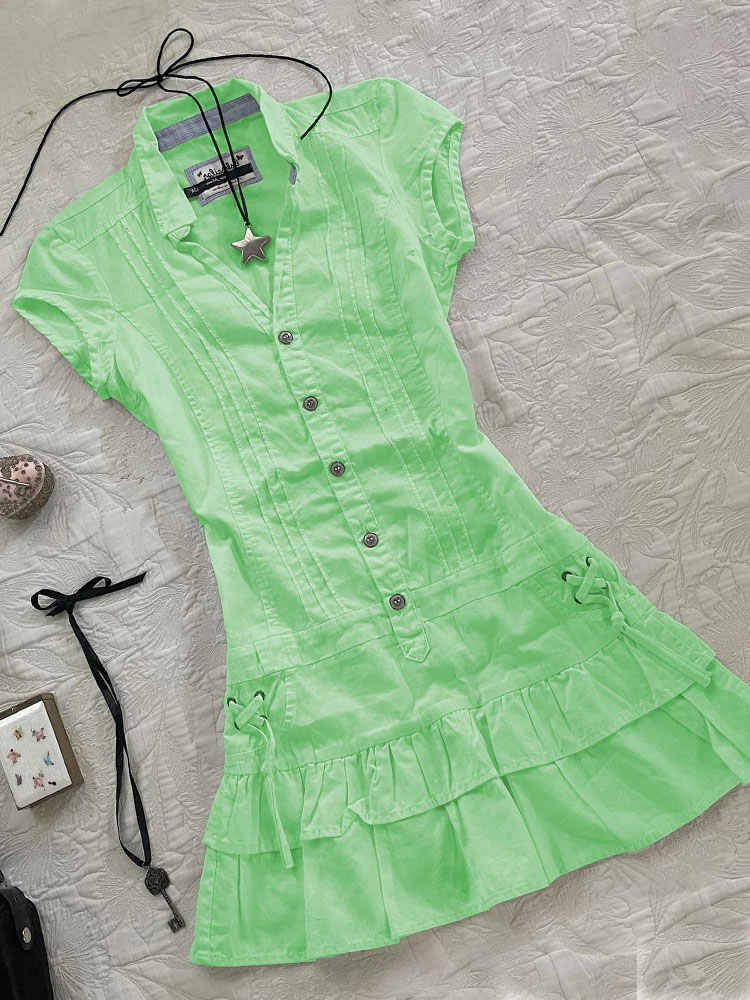 Retro Waisted Shirt Dress - Image 4