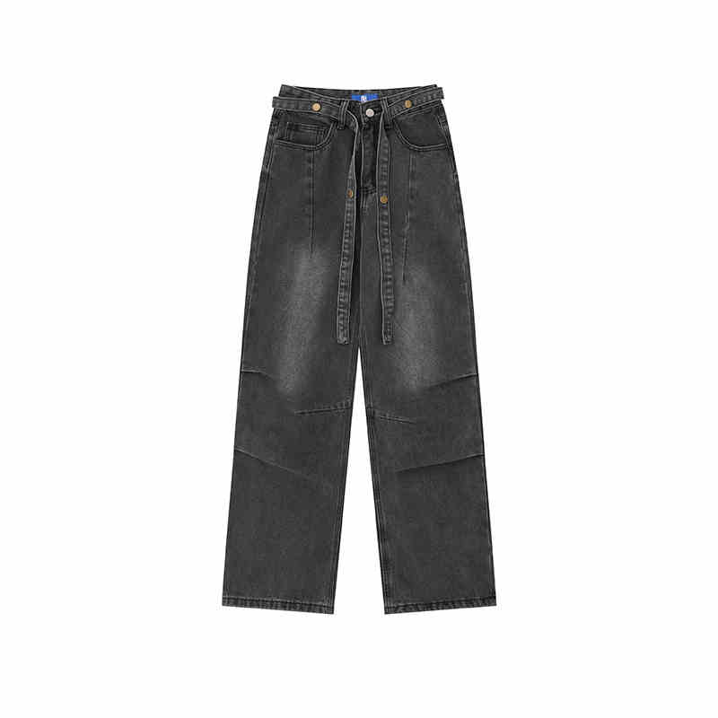 Retro Washed Strap Y2K Jeans - Image 6