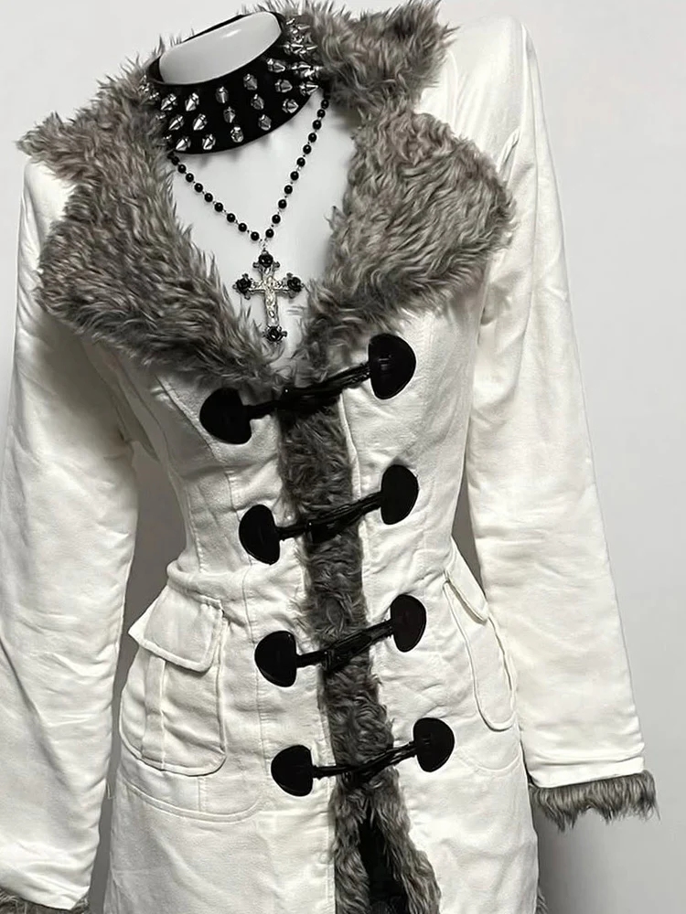 retro white fur collar waist coat - Image 4