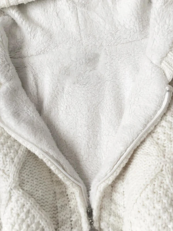 retro white hooded cardigan - Image 3