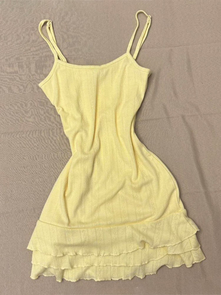 retro yellow suspender dress - Image 3