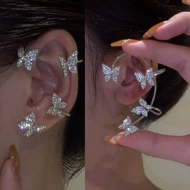 Rhinestone Butterfly Ear Cuffs - Image 5
