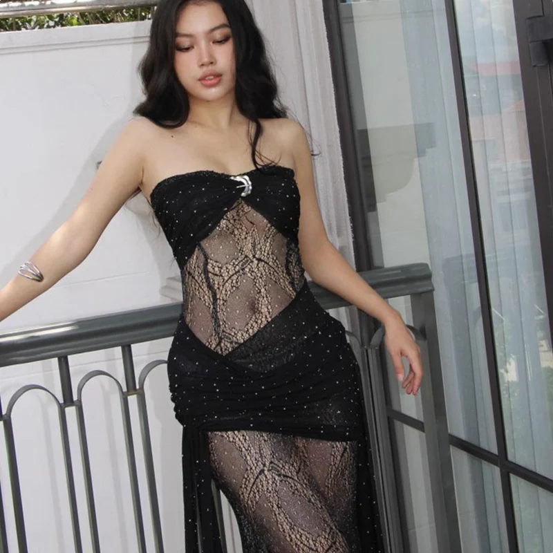 Ribbon Mesh Dark Coquette Dress - Image 3