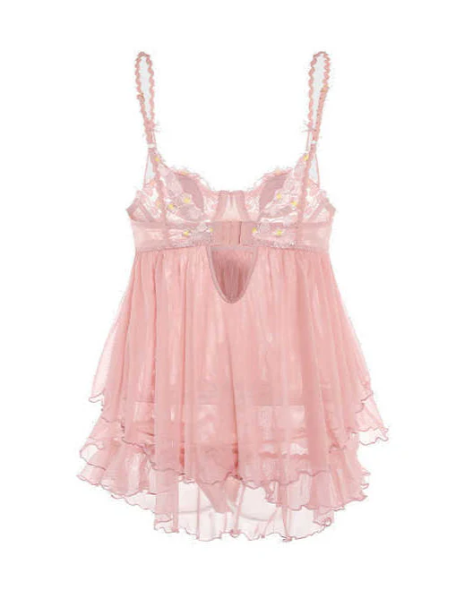 Romantic Lace Strap Nightgown - Image 2