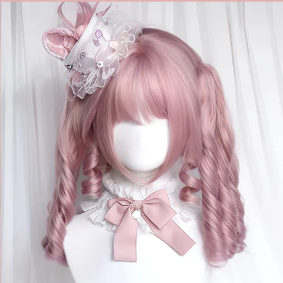 Romantic Lolita Pink Curly Wig - Image 3