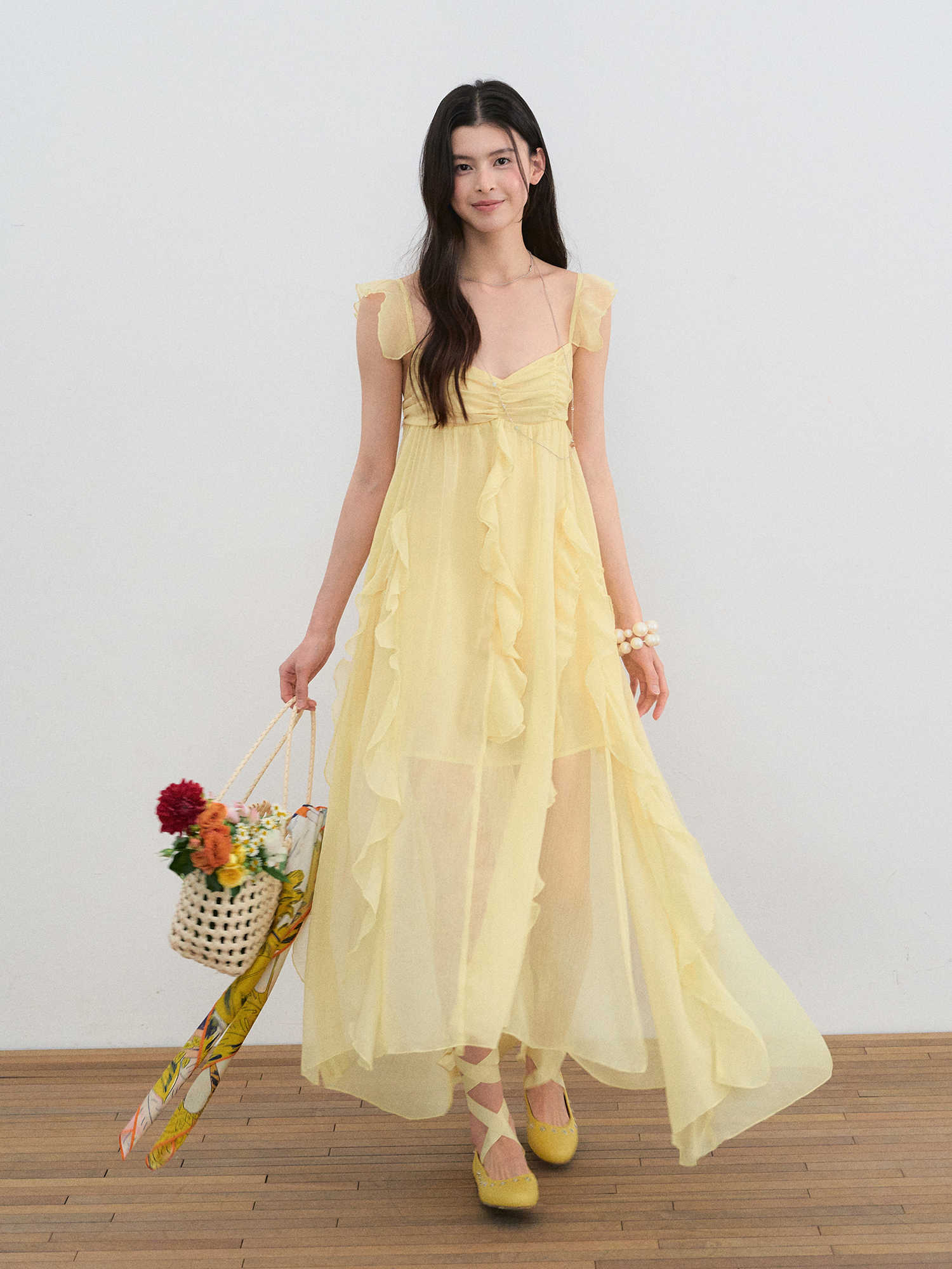 Romantic Mesh Ruffle Dress - Image 2