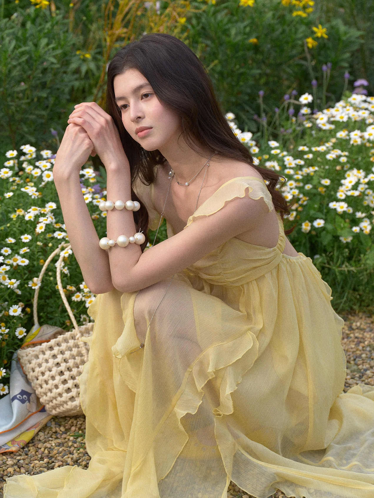Romantic Mesh Ruffle Dress - Image 3