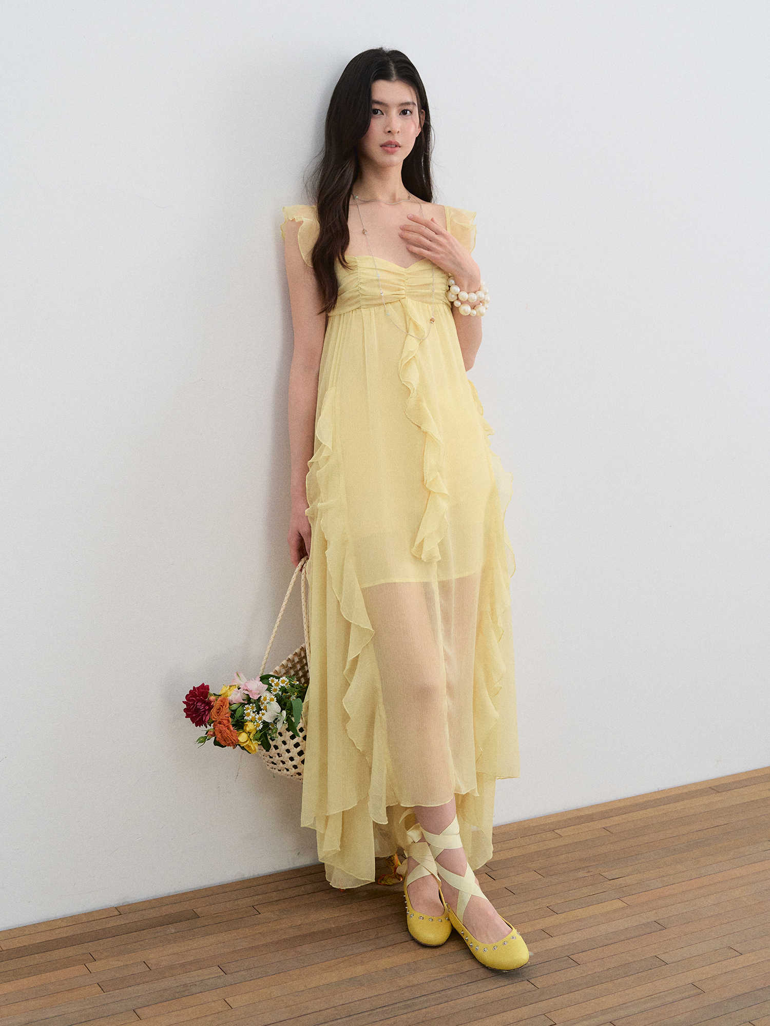 Romantic Mesh Ruffle Dress - Image 4