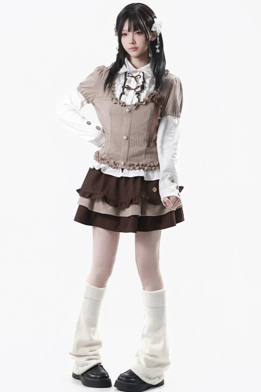 College Lace Top + Cake Tiered Skirt - Image 10