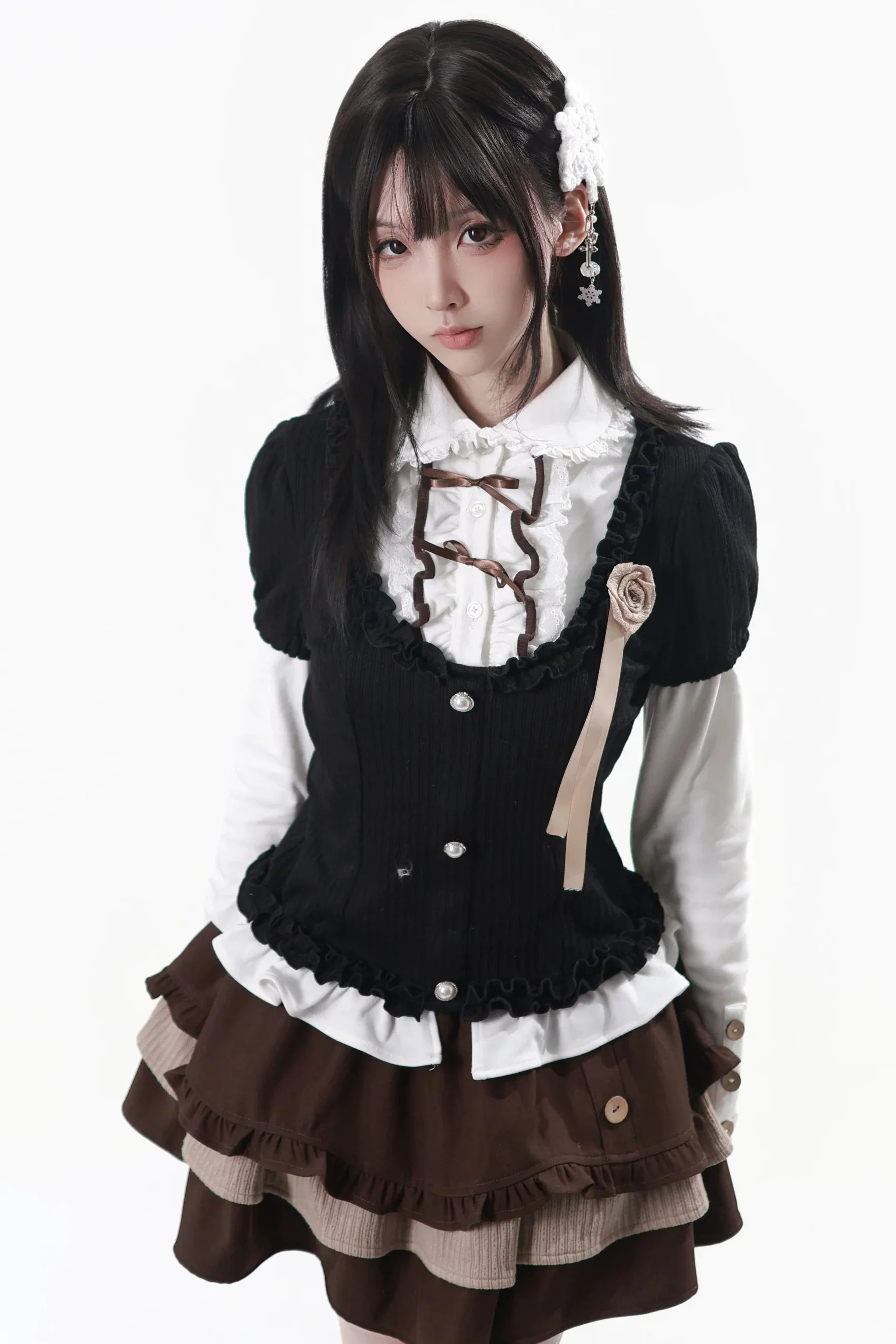 College Lace Top + Cake Tiered Skirt - Image 3