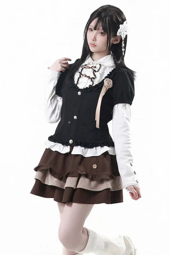 College Lace Top + Cake Tiered Skirt - Image 4