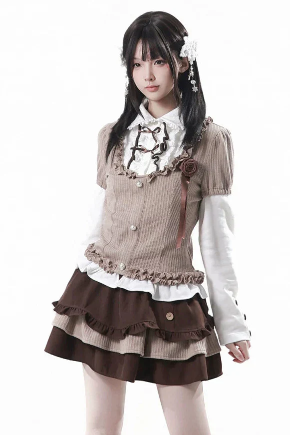 College Lace Top + Cake Tiered Skirt - Image 7