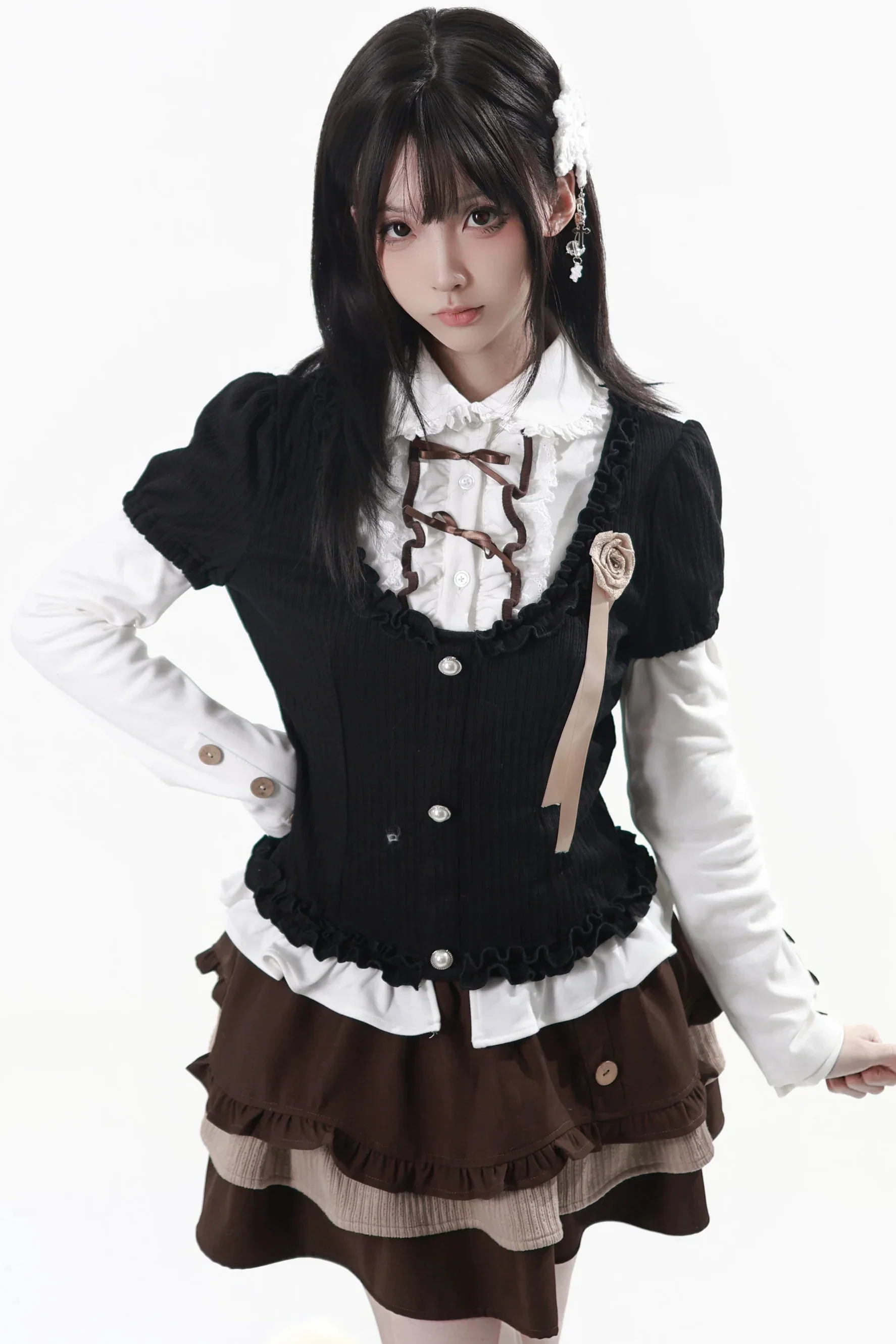 College Lace Top + Cake Tiered Skirt - Image 2