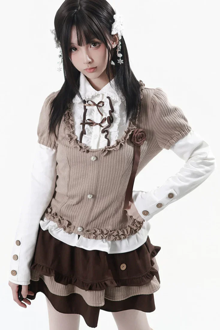 College Lace Top + Cake Tiered Skirt - Image 6