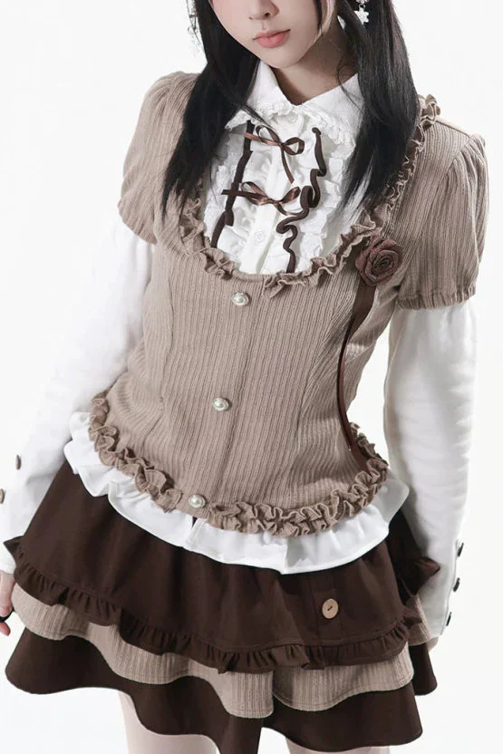 College Lace Top + Cake Tiered Skirt - Image 9