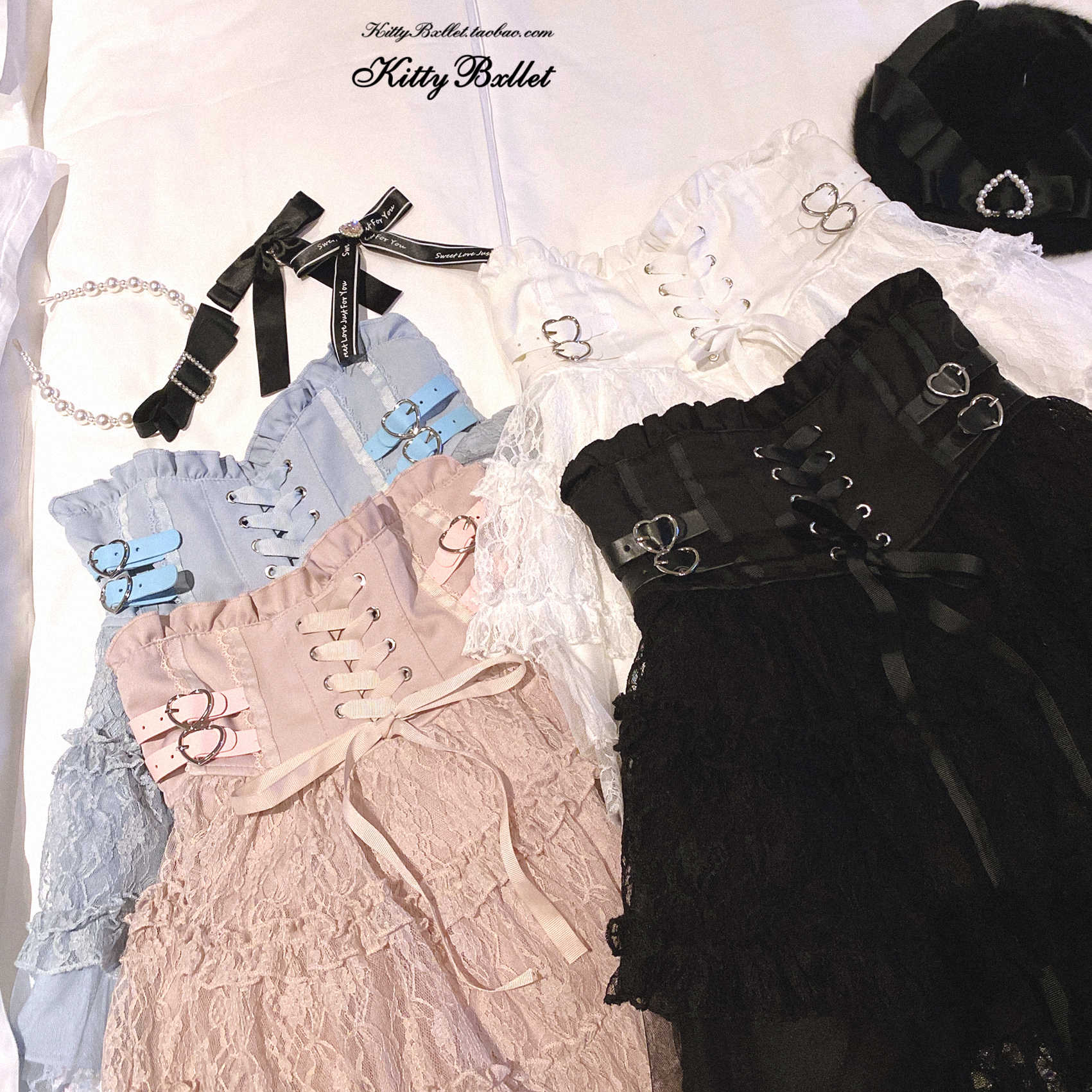 Rose Heart Lace Strap Skirt - Image 4