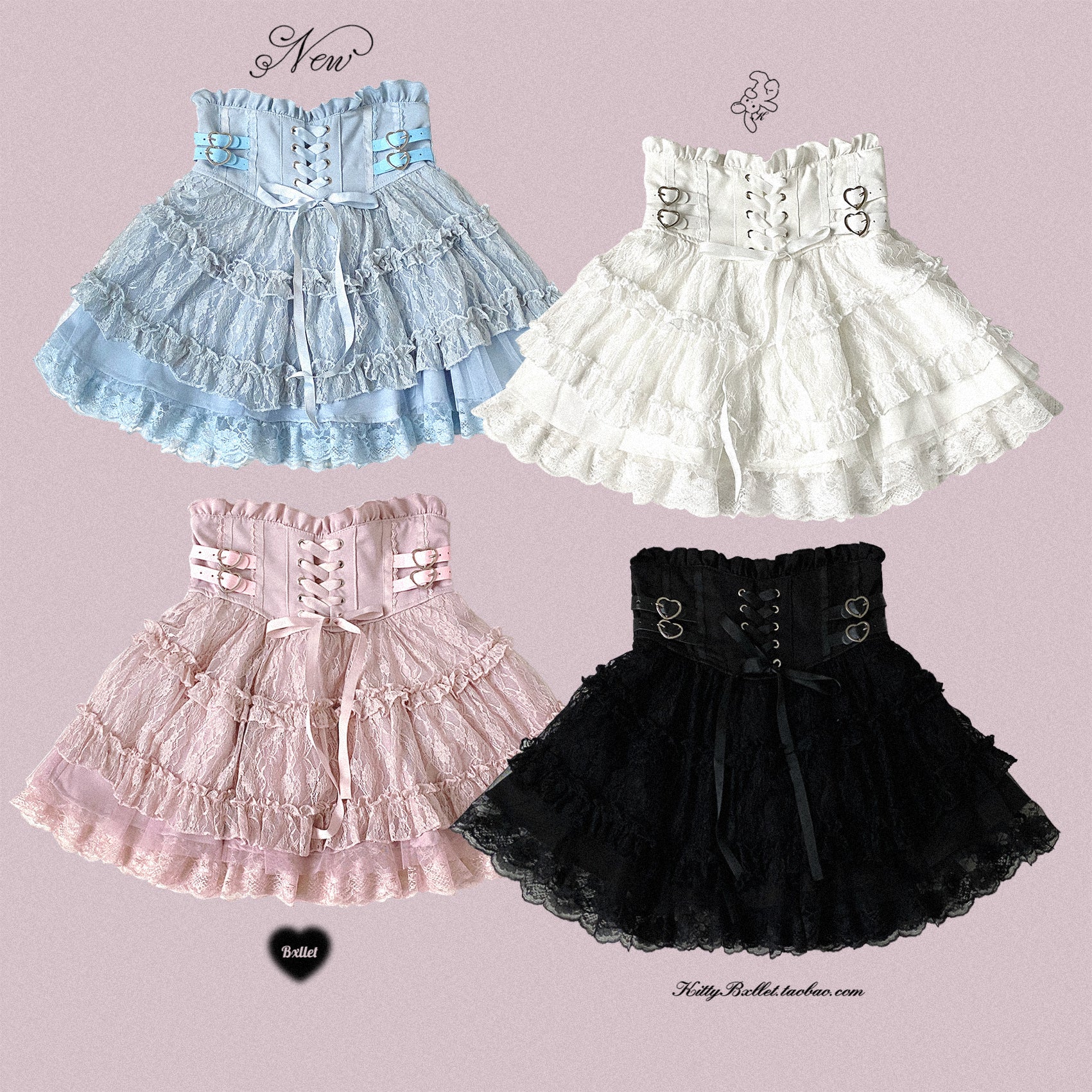 Rose Heart Lace Strap Skirt - Image 6
