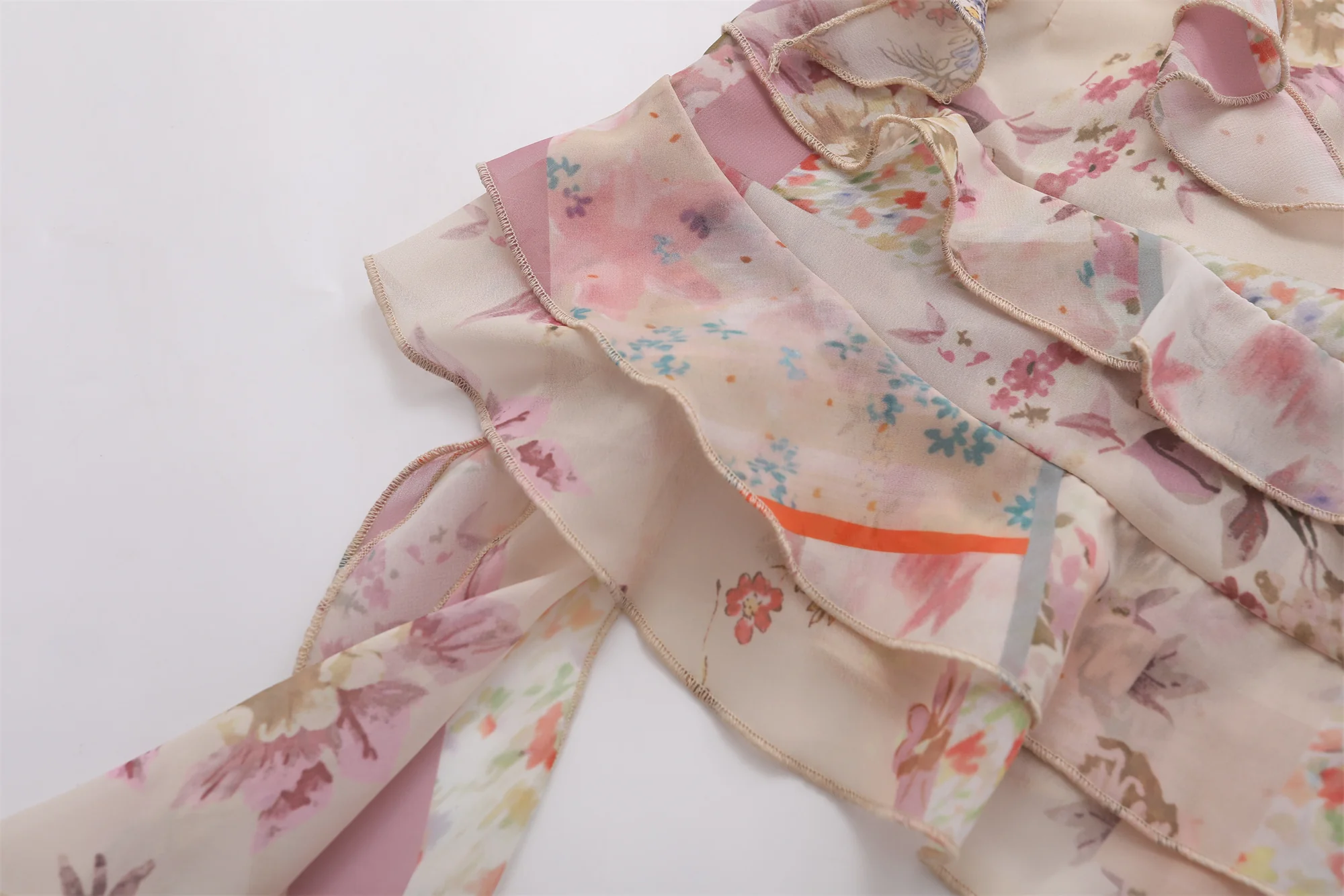 Rose Irregular Ruffled Floral Coquette Dress - Image 5