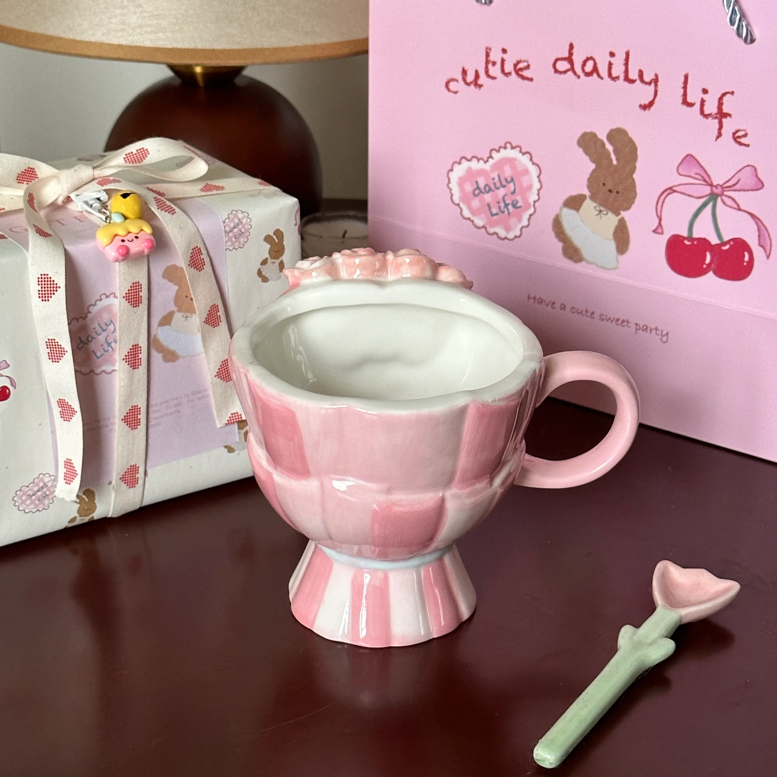 Rose tall ceramic mug - Image 3