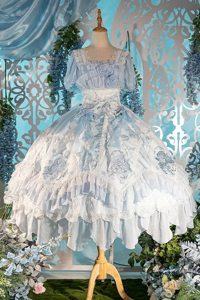 Fairy Princess Lolita Jumper Skirt + Hair Accessories + Sleeves