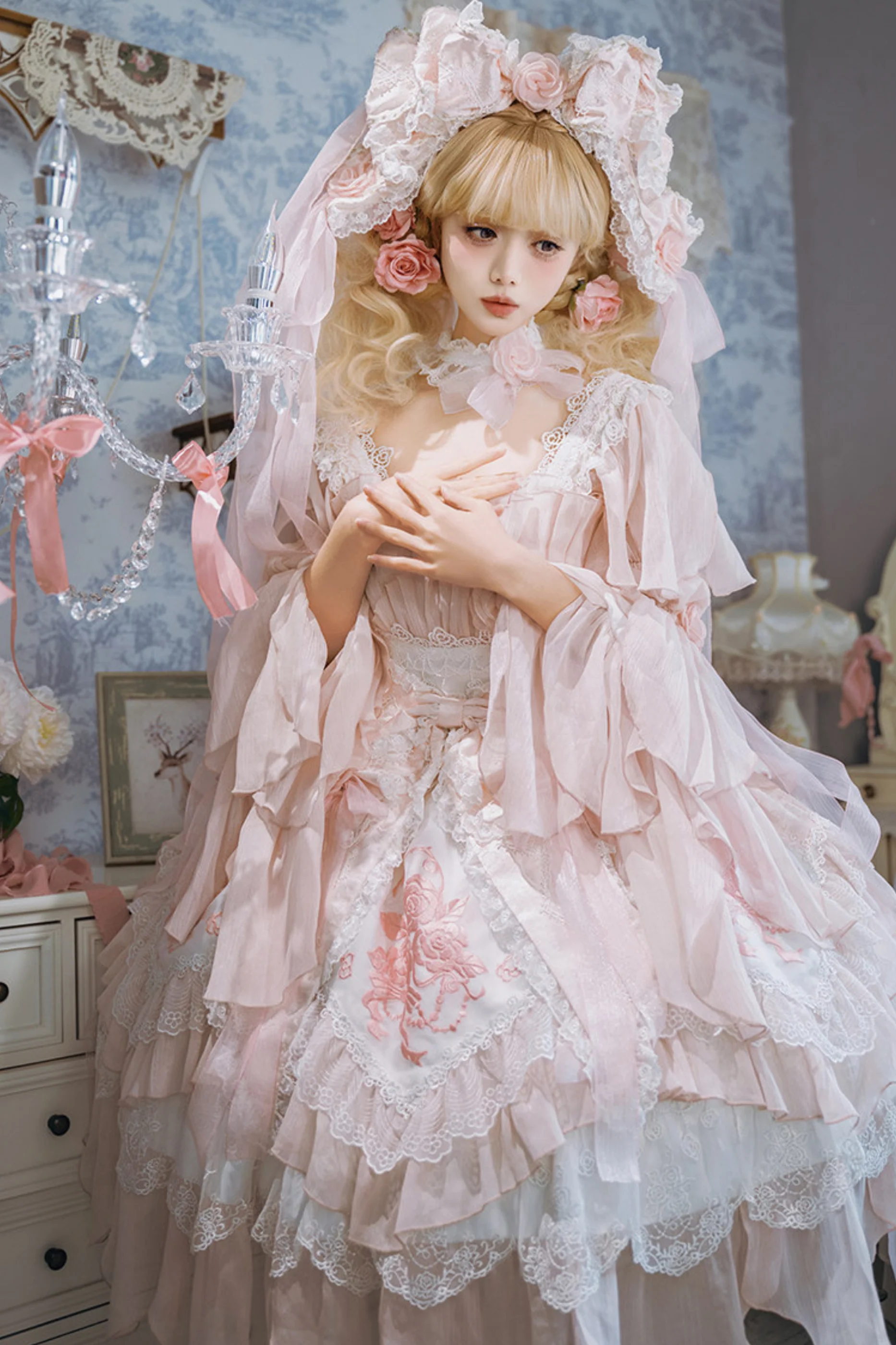 Fairy Princess Lolita Jumper Skirt + Hair Accessories + Sleeves - Image 11