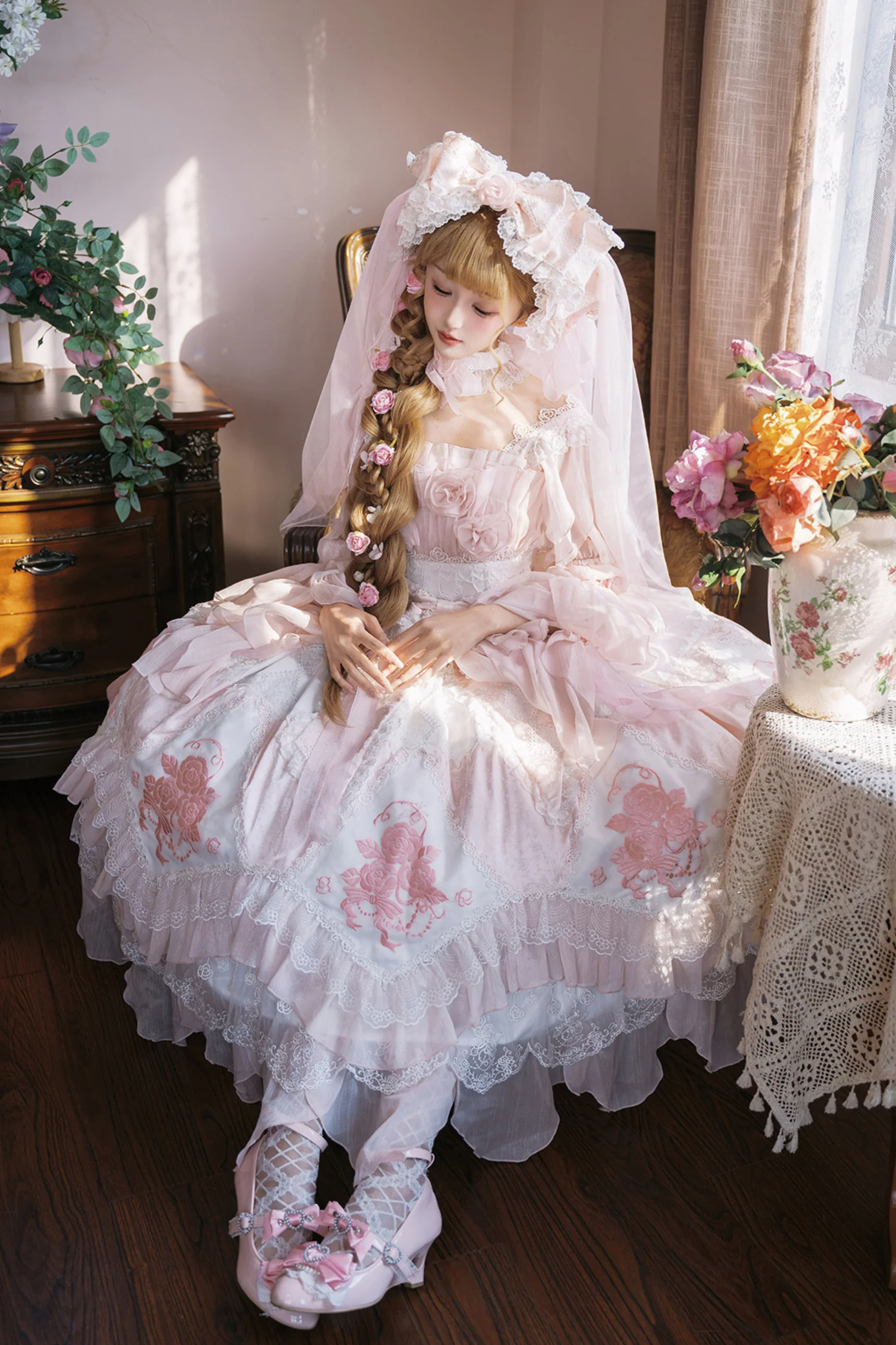 Fairy Princess Lolita Jumper Skirt + Hair Accessories + Sleeves - Image 17