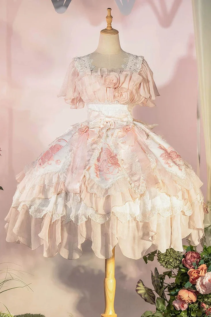 Fairy Princess Lolita Jumper Skirt + Hair Accessories + Sleeves - Image 3