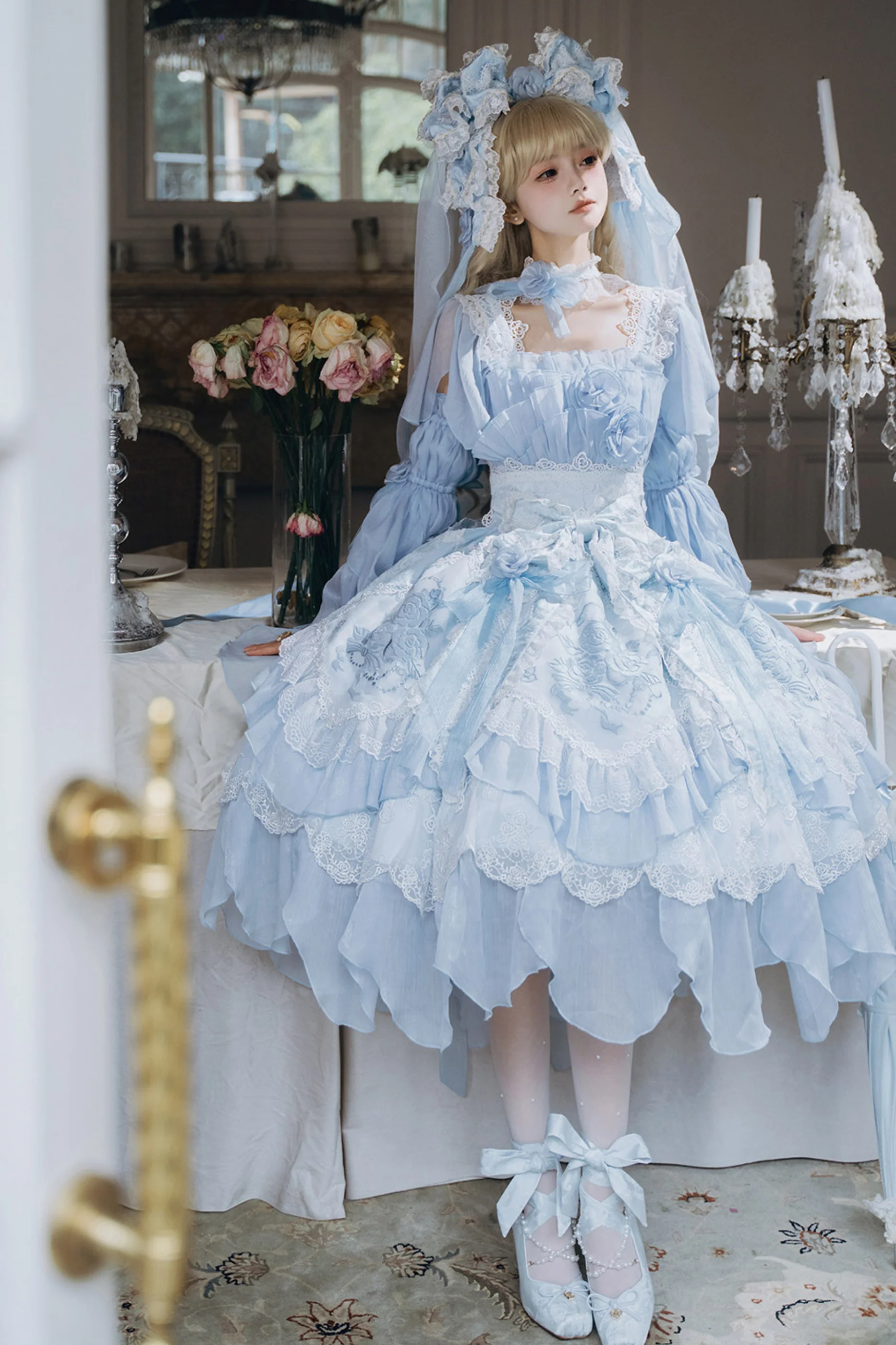 Fairy Princess Lolita Jumper Skirt + Hair Accessories + Sleeves - Image 61