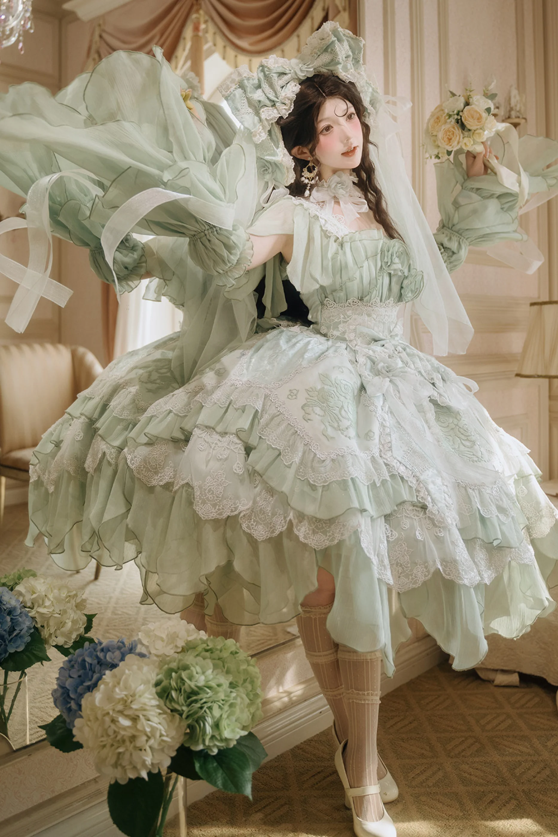 Fairy Princess Lolita Jumper Skirt + Hair Accessories + Sleeves - Image 76