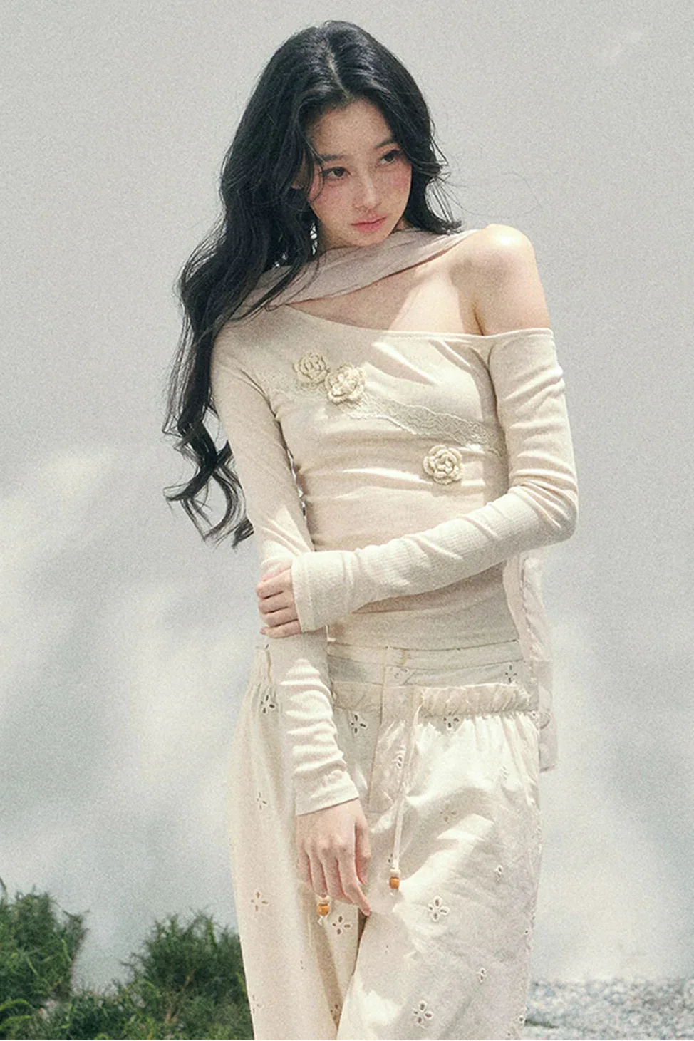 Rose Whisper Lace Off-Shoulder Top - Image 4
