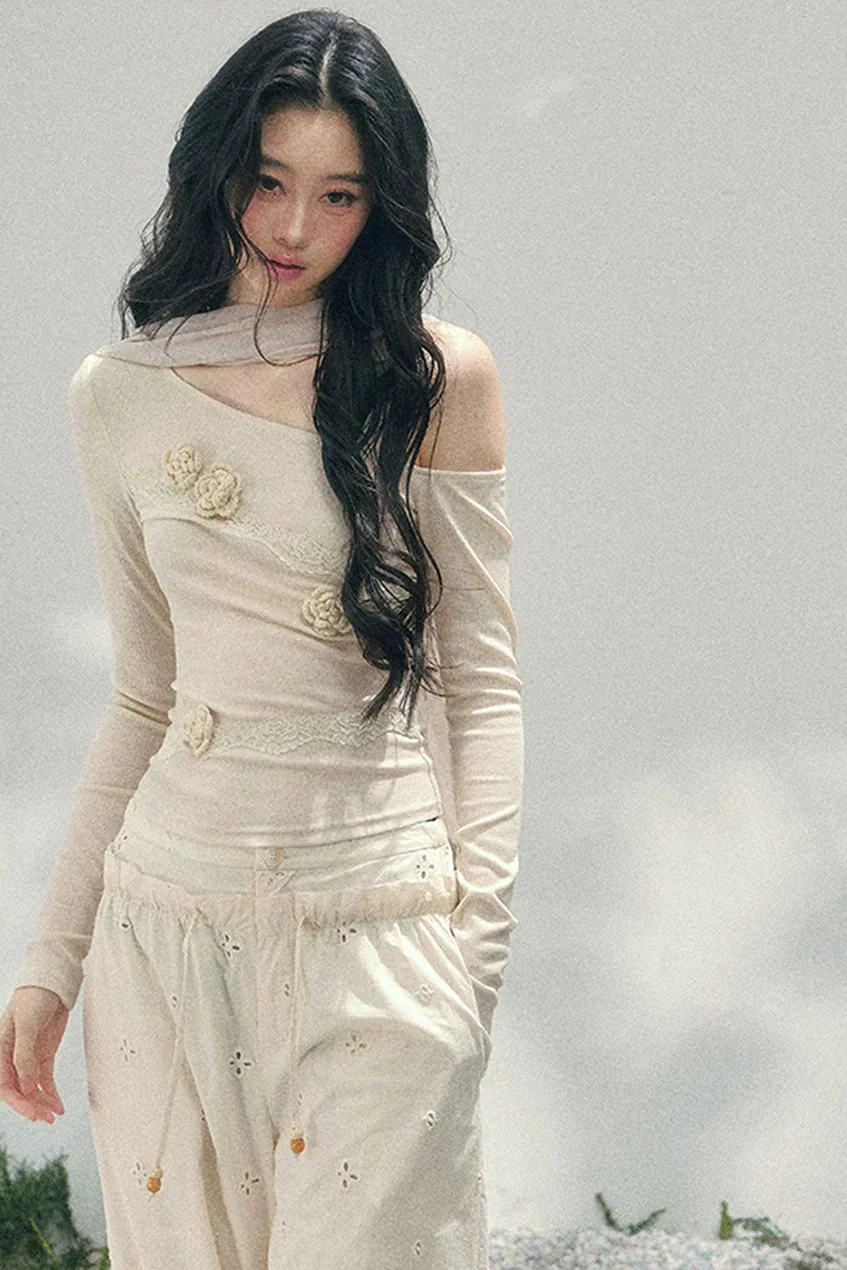 Rose Whisper Lace Off-Shoulder Top - Image 5