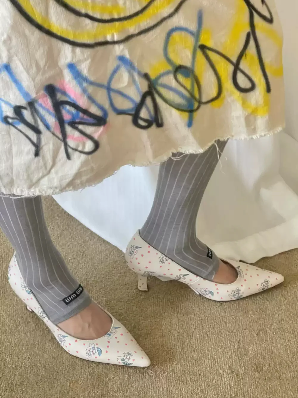 Round Toe Bunny Ballet Shoes - Image 3