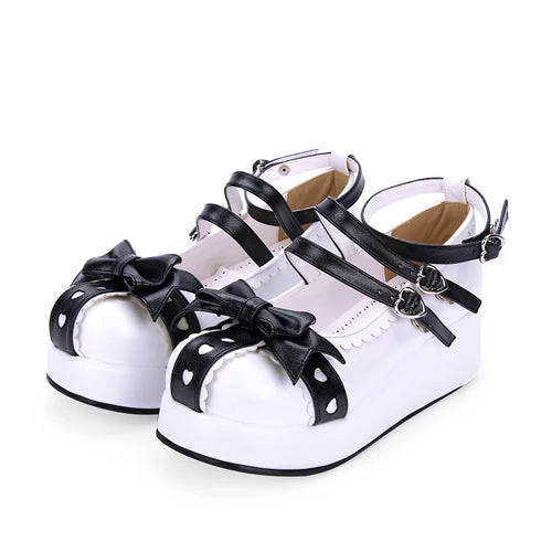 Round toe Lace Bowknot Sweet Lolita Shoes - Image 3