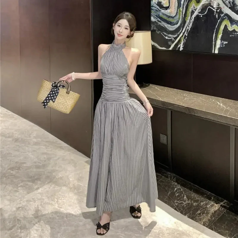 Ruched Halter Midi Dress - Image 2