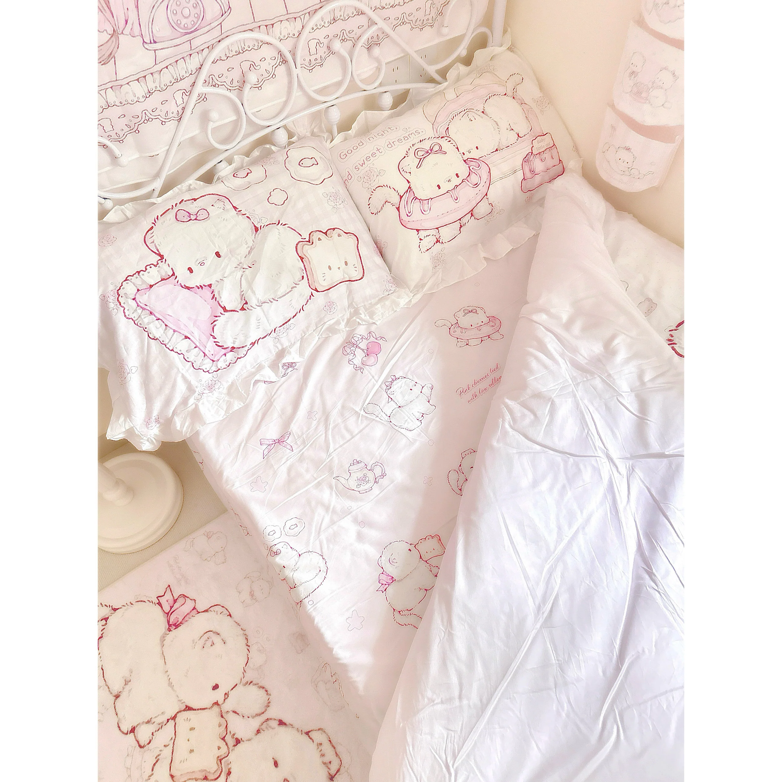 Ruffled girly sweet bed sheet set of four - Image 3