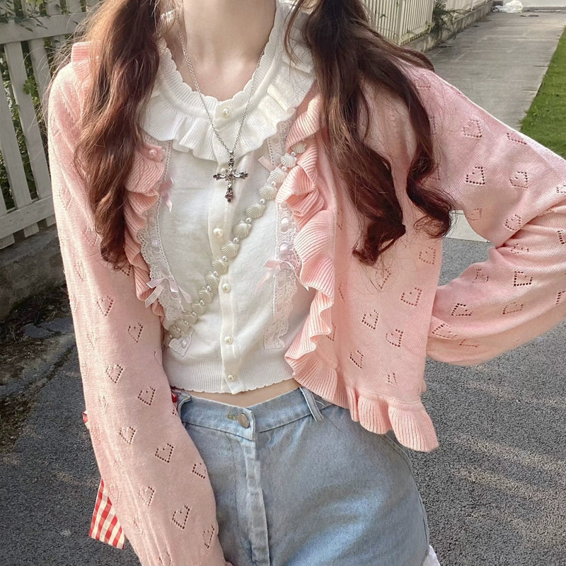 Ruffled Heart Cardigan - Image 5