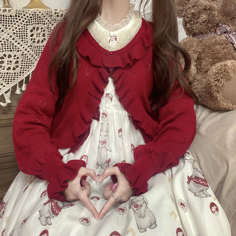 Ruffled Heart Cardigan - Image 6
