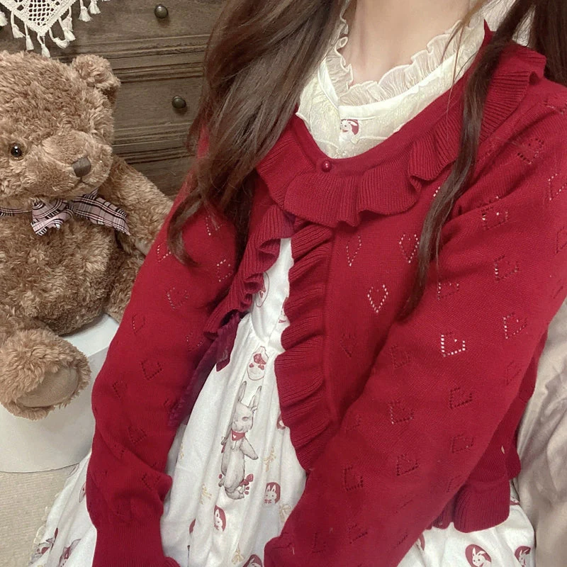 Ruffled Heart Cardigan - Image 8