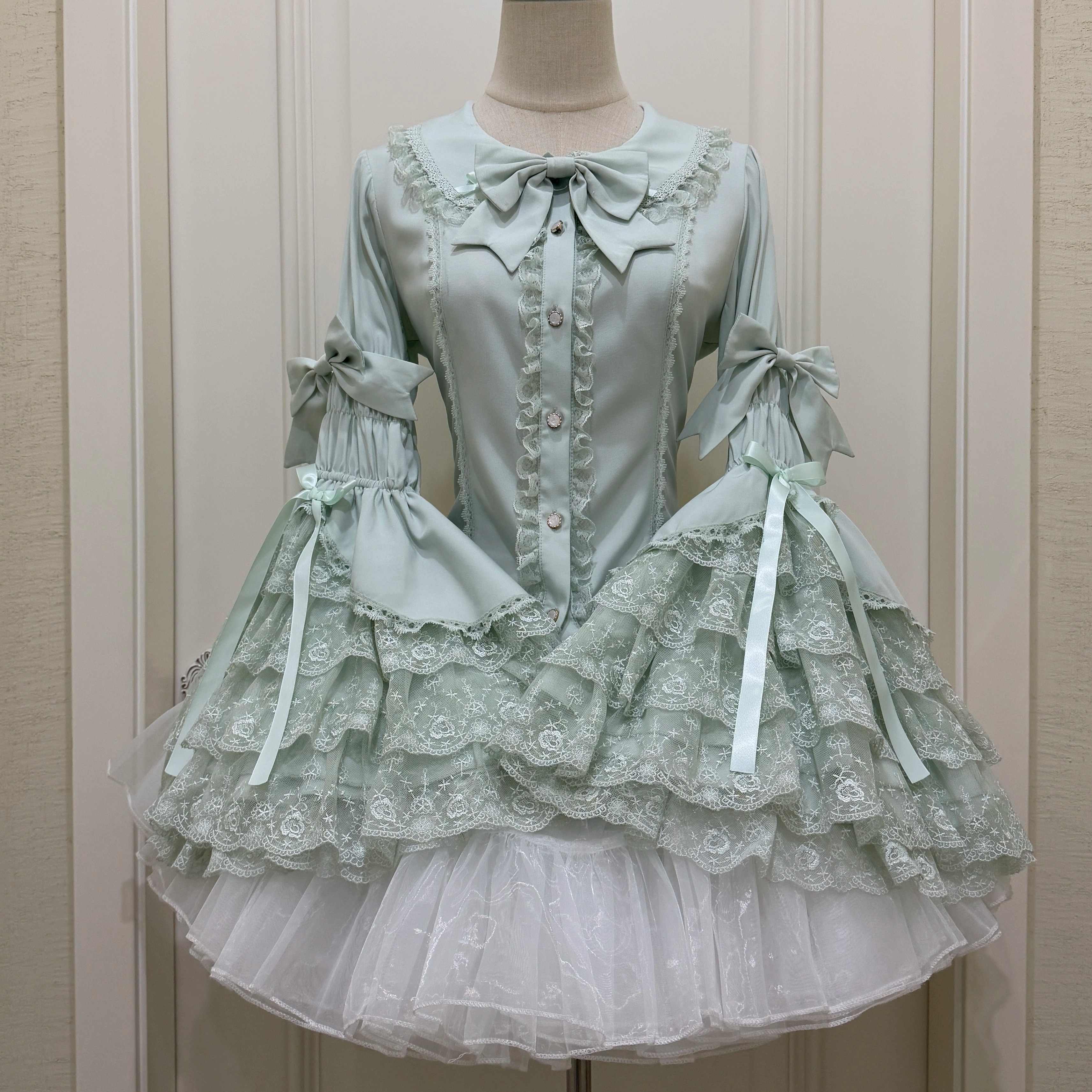 Ruffled Lace Bow Coquette Shirt - Image 10