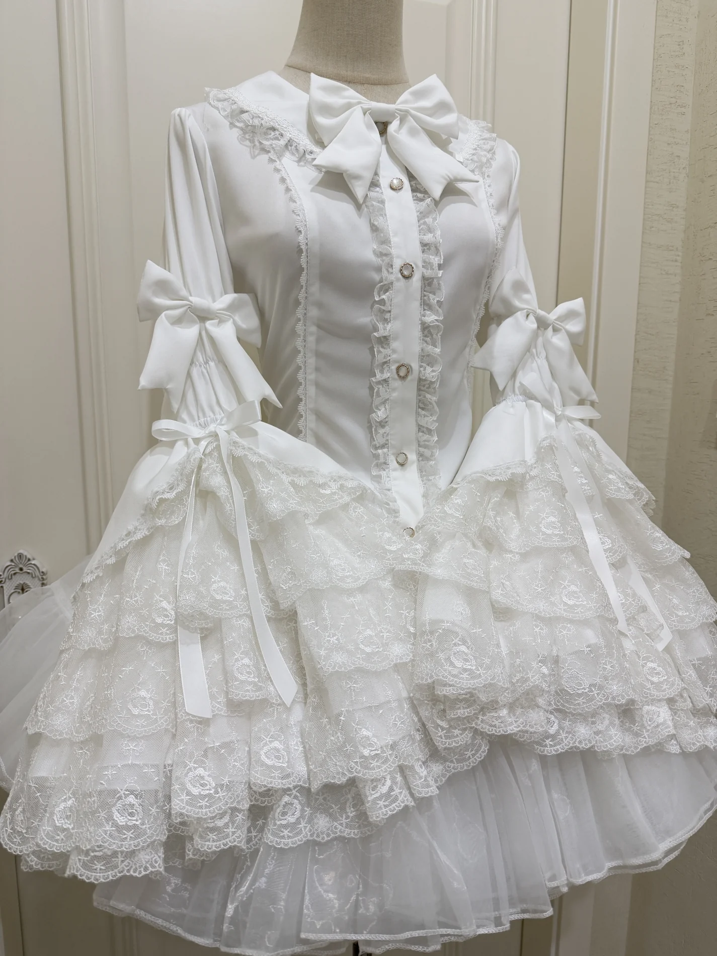 Ruffled Lace Bow Coquette Shirt - Image 3
