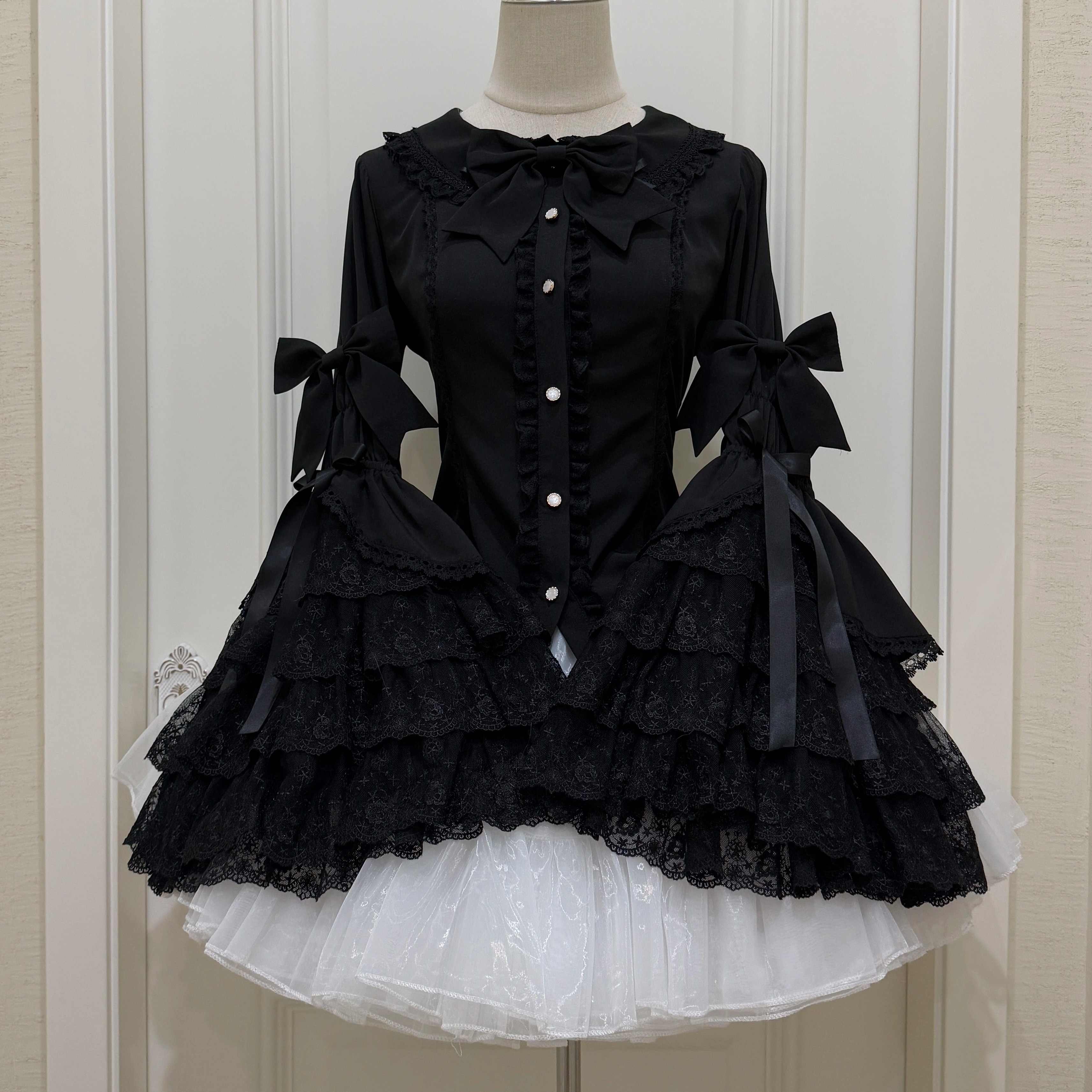 Ruffled Lace Bow Coquette Shirt - Image 9