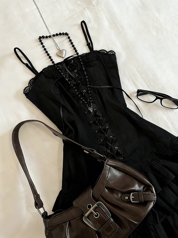 ruffled trim corset suspender dress - Image 4
